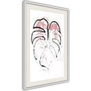 Poster - Black Leaf Outline  - wit passepartout