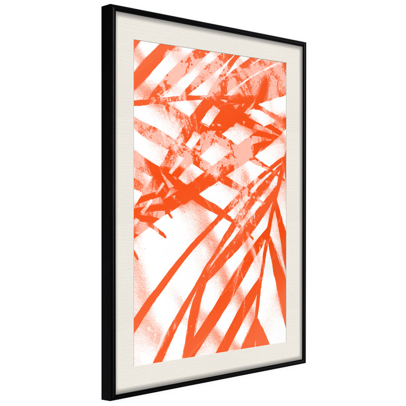 Poster - Incandescent Leaf  - zwart passepartout