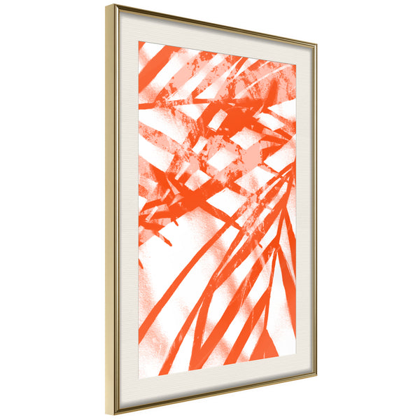 Poster - Incandescent Leaf  - goud passepartout