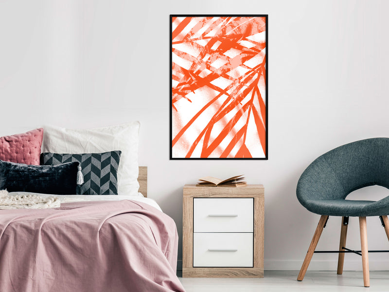 Poster - Incandescent Leaf  - zwart