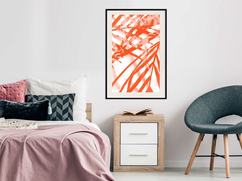 Poster - Incandescent Leaf  - zwart passepartout
