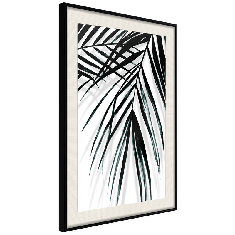 Poster - Leaf and Its Shadow  - zwart passepartout