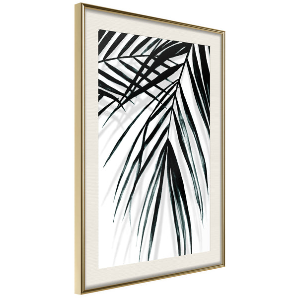 Poster - Leaf and Its Shadow  - goud passepartout