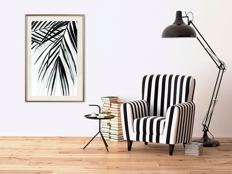 Poster - Leaf and Its Shadow  - goud passepartout