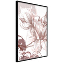 Poster - Drawn Flower  - zwart