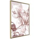 Poster - Drawn Flower  - goud