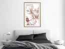 Poster - Drawn Flower  - goud passepartout