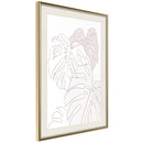Poster - Beige Leaves  - goud passepartout