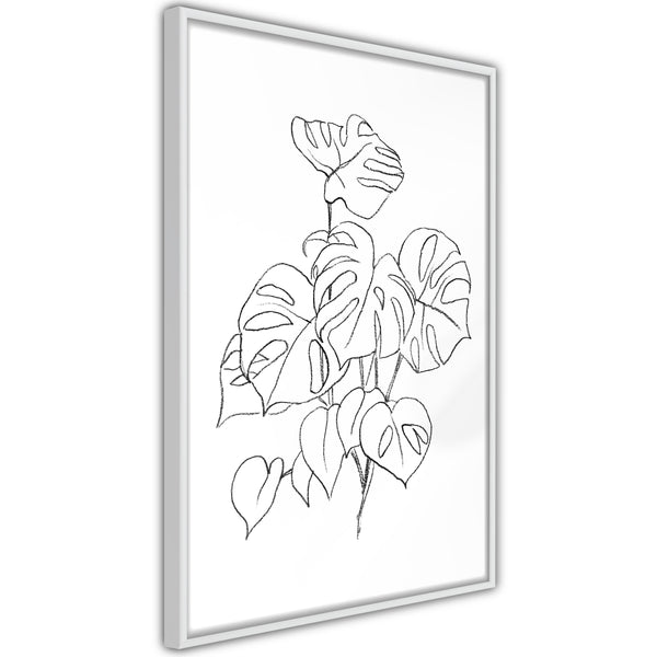 Poster - Bouquet of Leaves  - wit