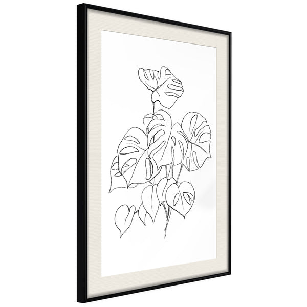 Poster - Bouquet of Leaves  - zwart passepartout