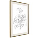 Poster - Bouquet of Leaves  - goud passepartout