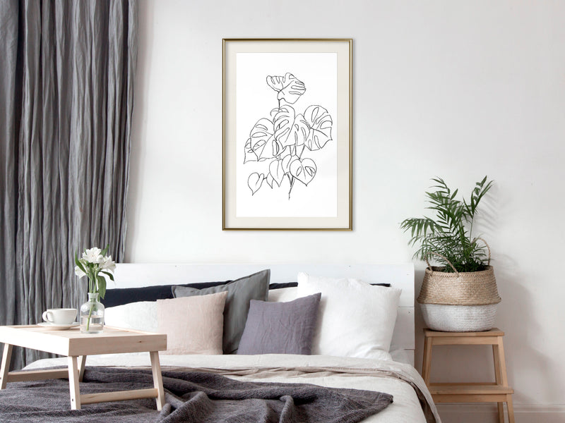 Poster - Bouquet of Leaves  - goud passepartout
