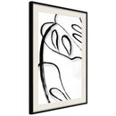 Poster - Painted Monstera Leaf  - zwart passepartout