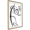 Poster - Painted Monstera Leaf  - goud passepartout