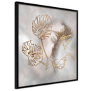Poster - Golden Monstera Leaves  - zwart