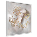 Poster - Golden Monstera Leaves  - wit
