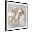 Poster - Golden Monstera Leaves  - zwart passepartout