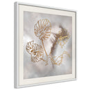 Poster - Golden Monstera Leaves  - wit passepartout