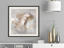 Poster - Golden Monstera Leaves  - zwart passepartout