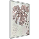 Poster - Ornamented Monstera  - wit