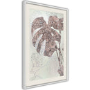 Poster - Ornamented Monstera  - wit passepartout