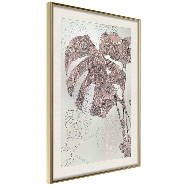 Poster - Ornamented Monstera  - goud passepartout