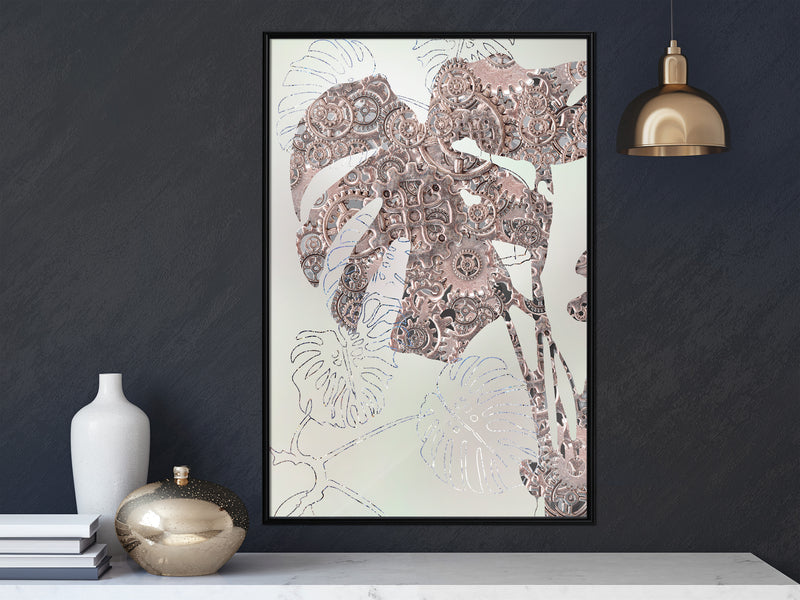Poster - Ornamented Monstera  - zwart