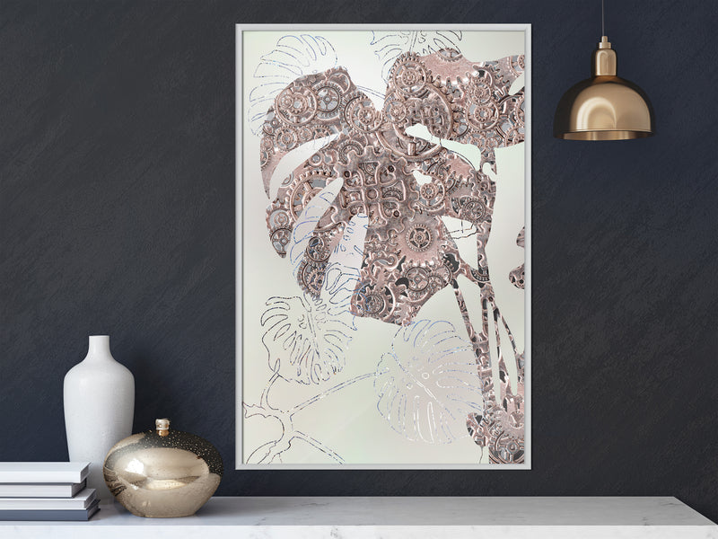 Poster - Ornamented Monstera  - wit