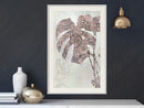 Poster - Ornamented Monstera  - wit passepartout