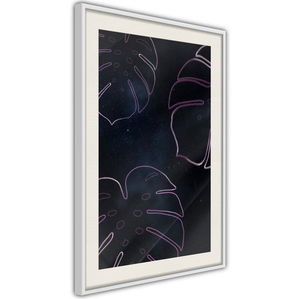 Poster - Monstera Outline  - wit passepartout