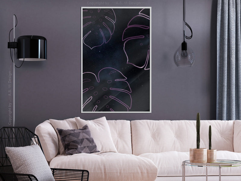 Poster - Monstera Outline  - wit