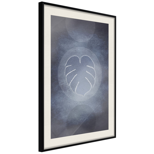 Poster - Leaf in the Center  - zwart passepartout