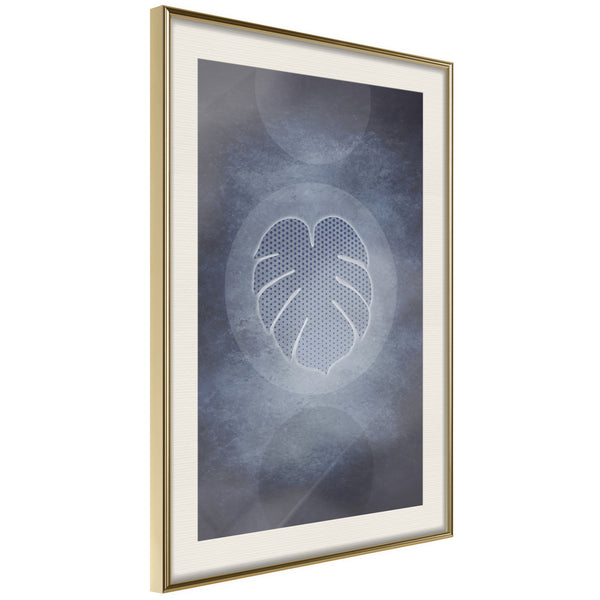 Poster - Leaf in the Center  - goud passepartout