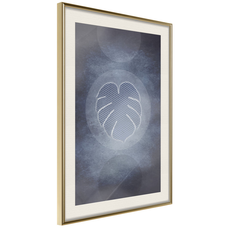 Poster - Leaf in the Center  - goud passepartout