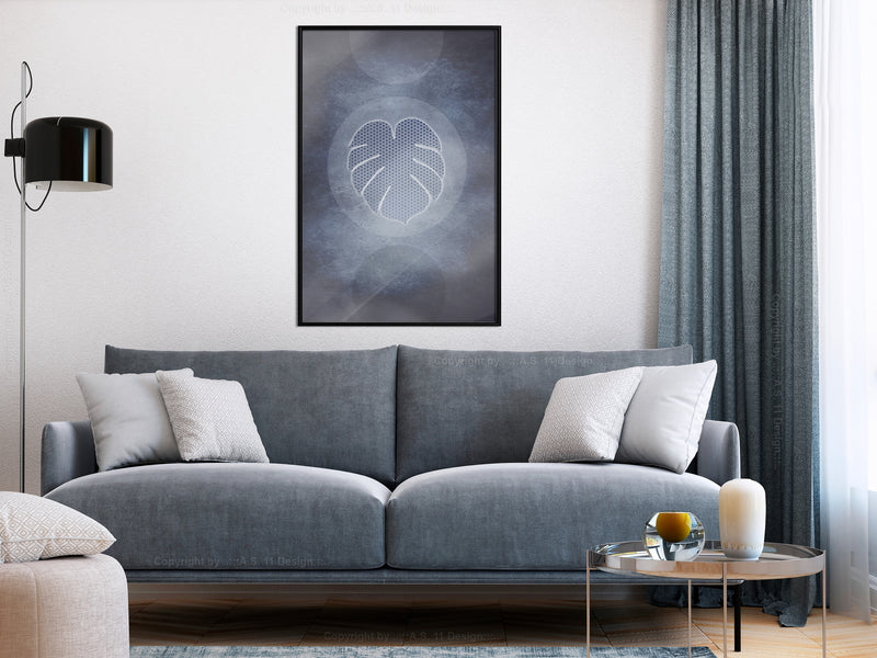 Poster - Leaf in the Center  - zwart