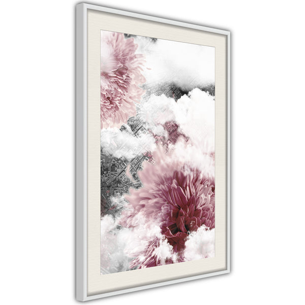 Poster - Flowers in the Sky  - wit passepartout