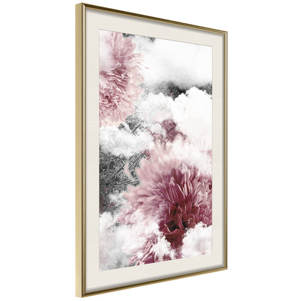 Poster - Flowers in the Sky  - goud passepartout