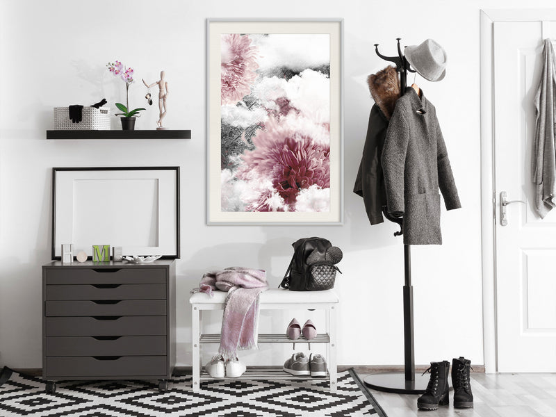 Poster - Flowers in the Sky  - wit passepartout