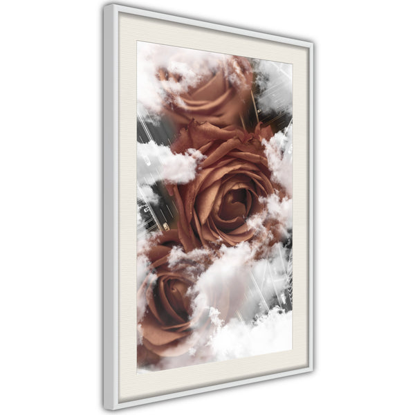 Poster - Heavenly Roses  - wit passepartout