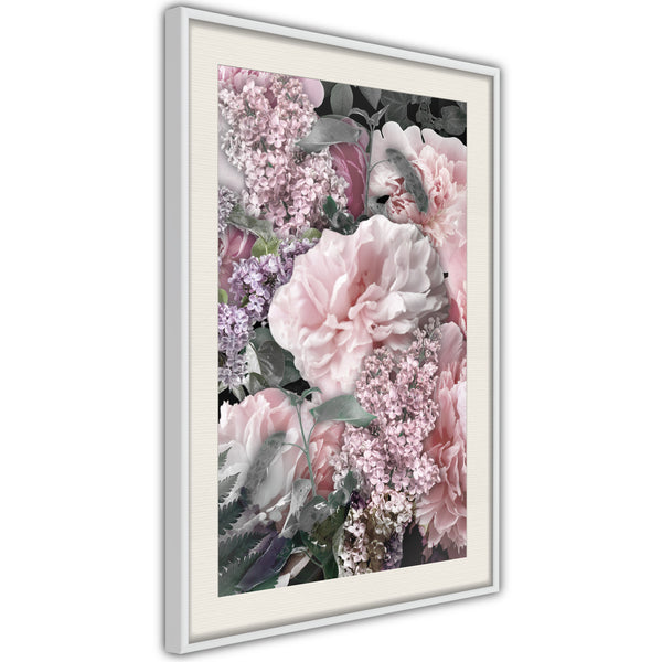 Poster - Floral Life  - wit passepartout