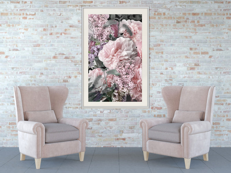 Poster - Floral Life  - wit passepartout