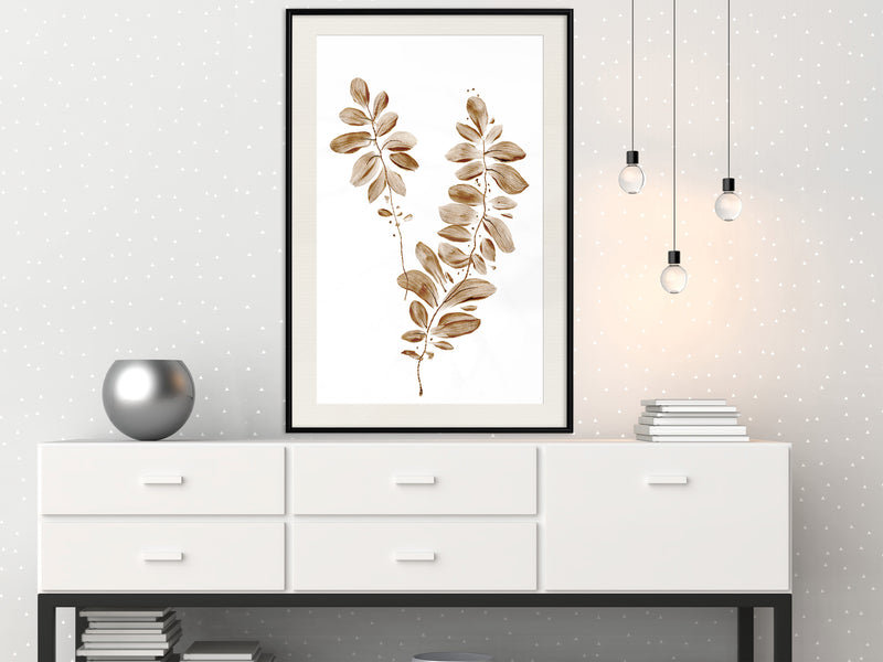 Poster - Botanical Watercolour  - zwart passepartout
