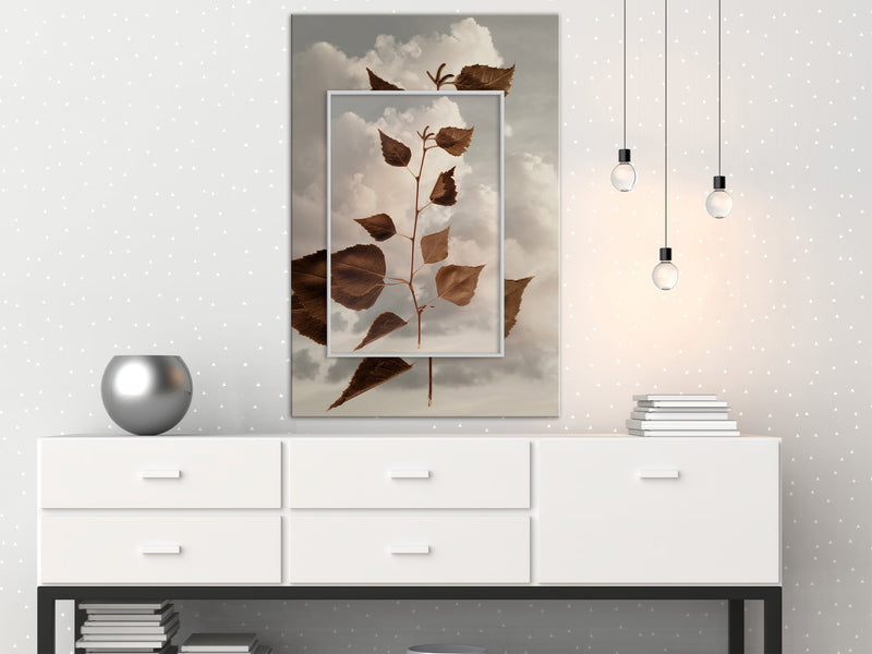 Poster - Leaves in the Clouds  - wit