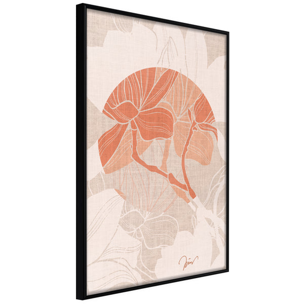 Poster - Flowers on Fabric  - zwart