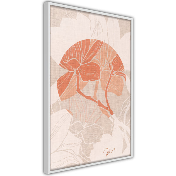 Poster - Flowers on Fabric  - wit