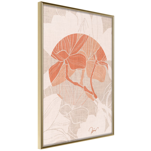Poster - Flowers on Fabric  - goud