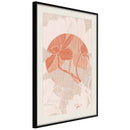 Poster - Flowers on Fabric  - zwart passepartout