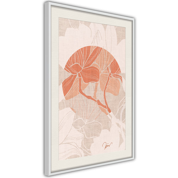 Poster - Flowers on Fabric  - wit passepartout