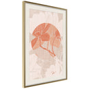 Poster - Flowers on Fabric  - goud passepartout