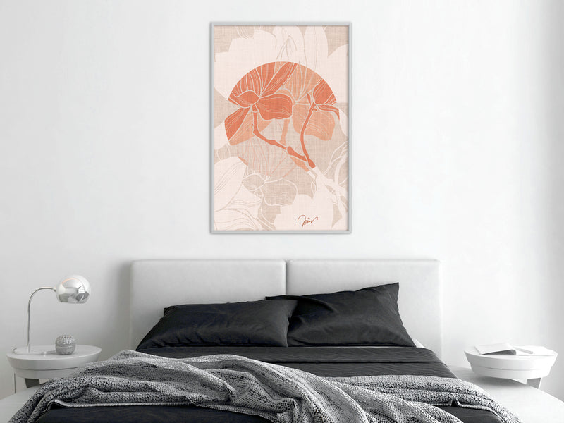 Poster - Flowers on Fabric  - wit